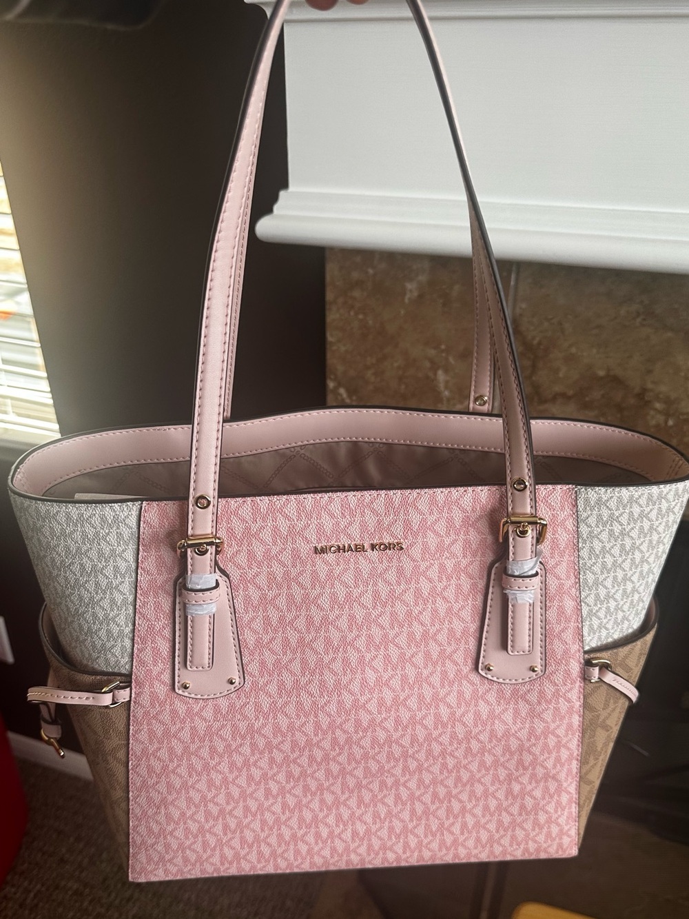 New•Michael Kors Large Color Block Signature Tote Bag.